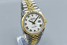 Rolex Datejust 36 Two Tone Yellow Gold White Roman Dial 126233 2025